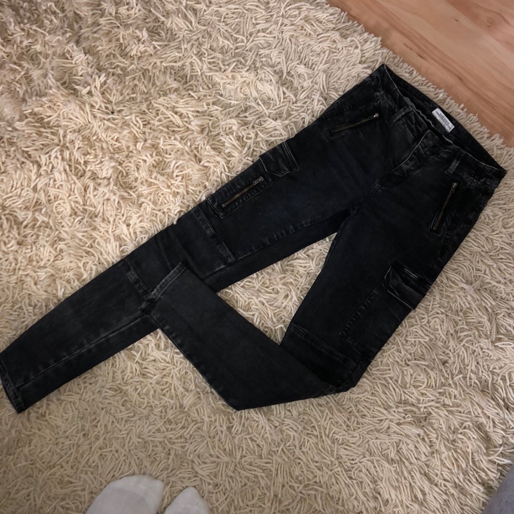 Zara cargo jeans with zipper details